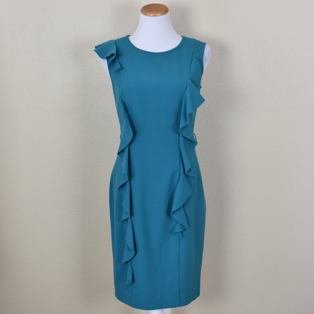 Calvin Klein Ruffle Sheath Dress - 6